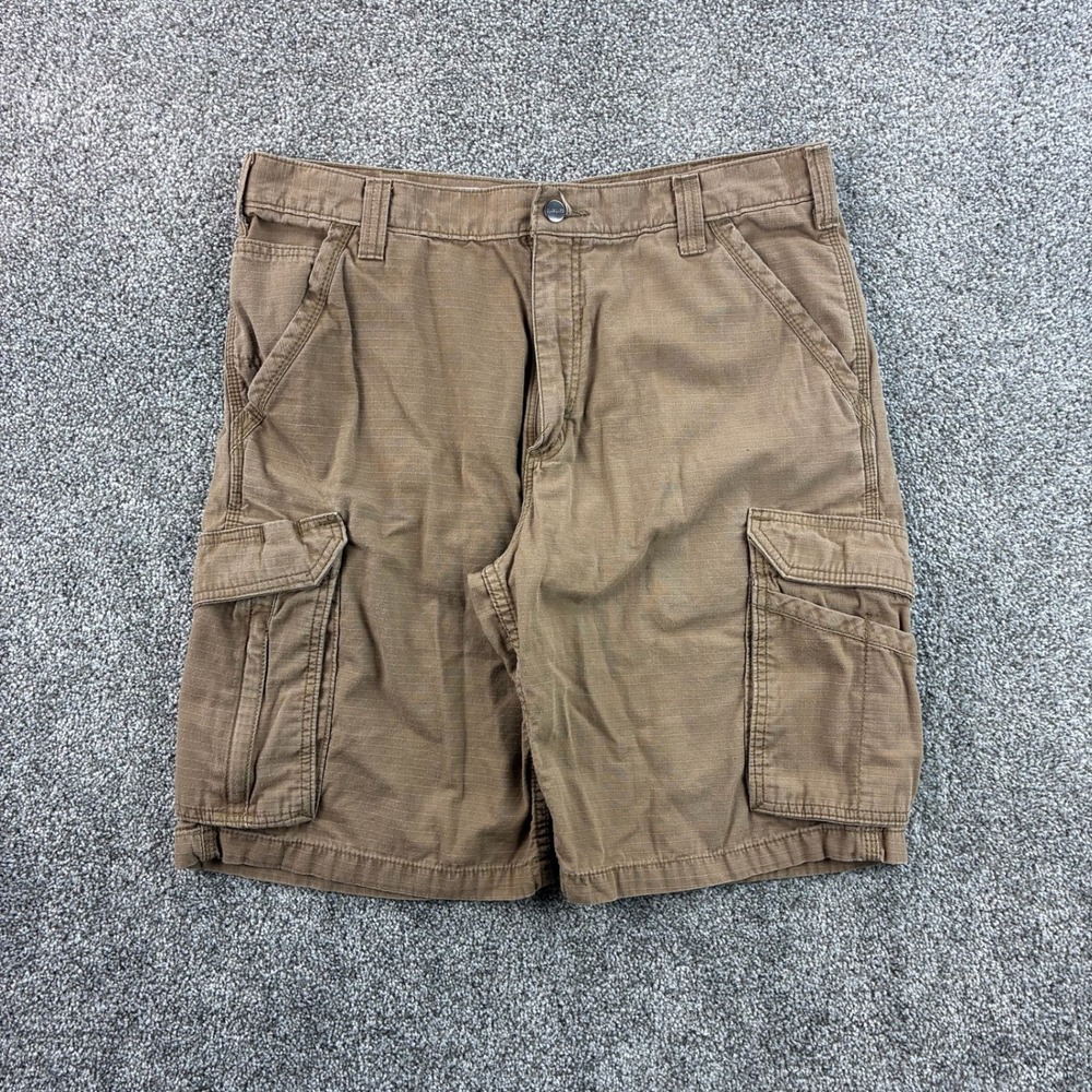 Carhartt Cargo Shorts Mens 36 Brown Cotton Ripstop Force Relaxed Fit 101168-257